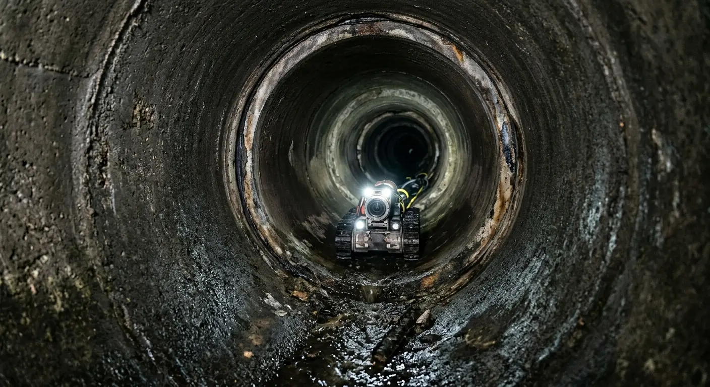 Robotic sewer camera inspecting pipe interior for Drain Snake Service in Sun City Center
